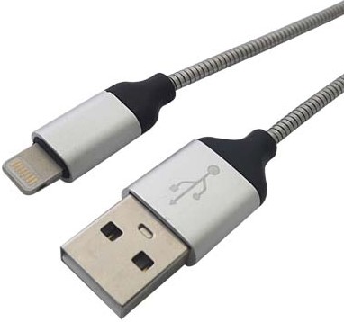 Cable USB BROBOTIX Lightning, Acero, Carga Rápida 161219